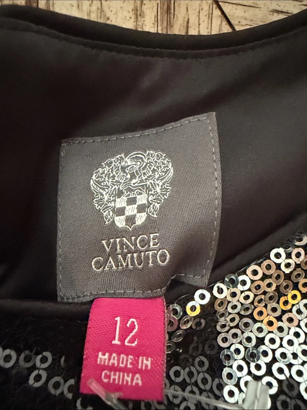 Vince Camuto Black and silver Sequin Cocktail dress with fringe bottom. NWT - Picture 2 of 8
